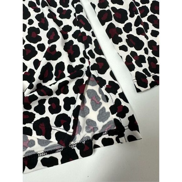 Michael Kors Leopard Burgundy Tie Sleeve Blouse Size M - Picture 7 of 12